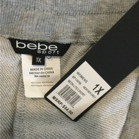 Bebe Sport Heather grey neon lites lounge short Woman’s size 1X - Picture 6 of 9